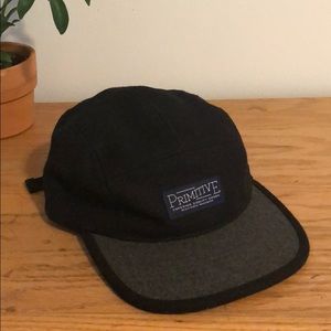 5 panel black and gray Primitive Hat